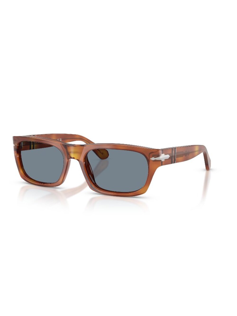 New Persol Unisex Sunglasses Brown Blue Lens Acetate Frame PO3398S 96 56 55